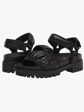 Sam Edelman Black Ruched Strap Chunky Sandals - Women